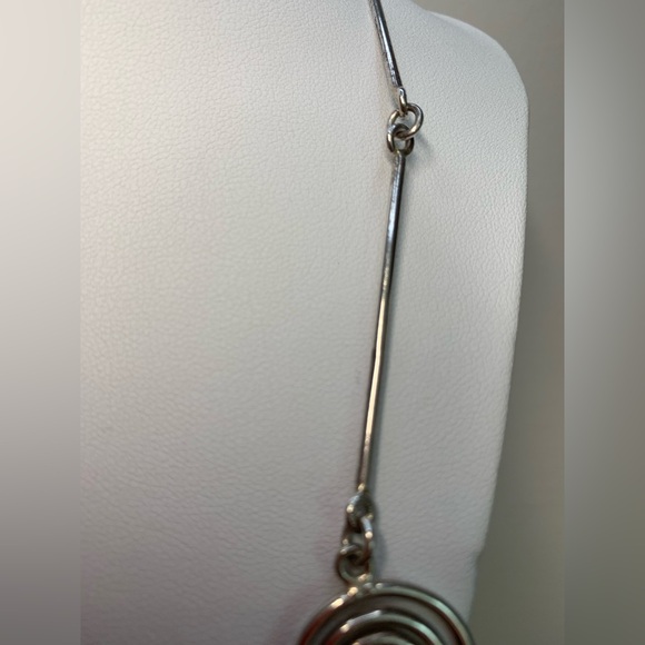 Vintage Rare Sterling Silver Spiral & Cut-Out Abstract Silpada-Like Necklace - Picture 8 of 16